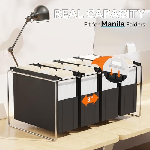 Plastic Extra Capacity Hanging File Folder Letter 6 Pack-black 3" Expansion
