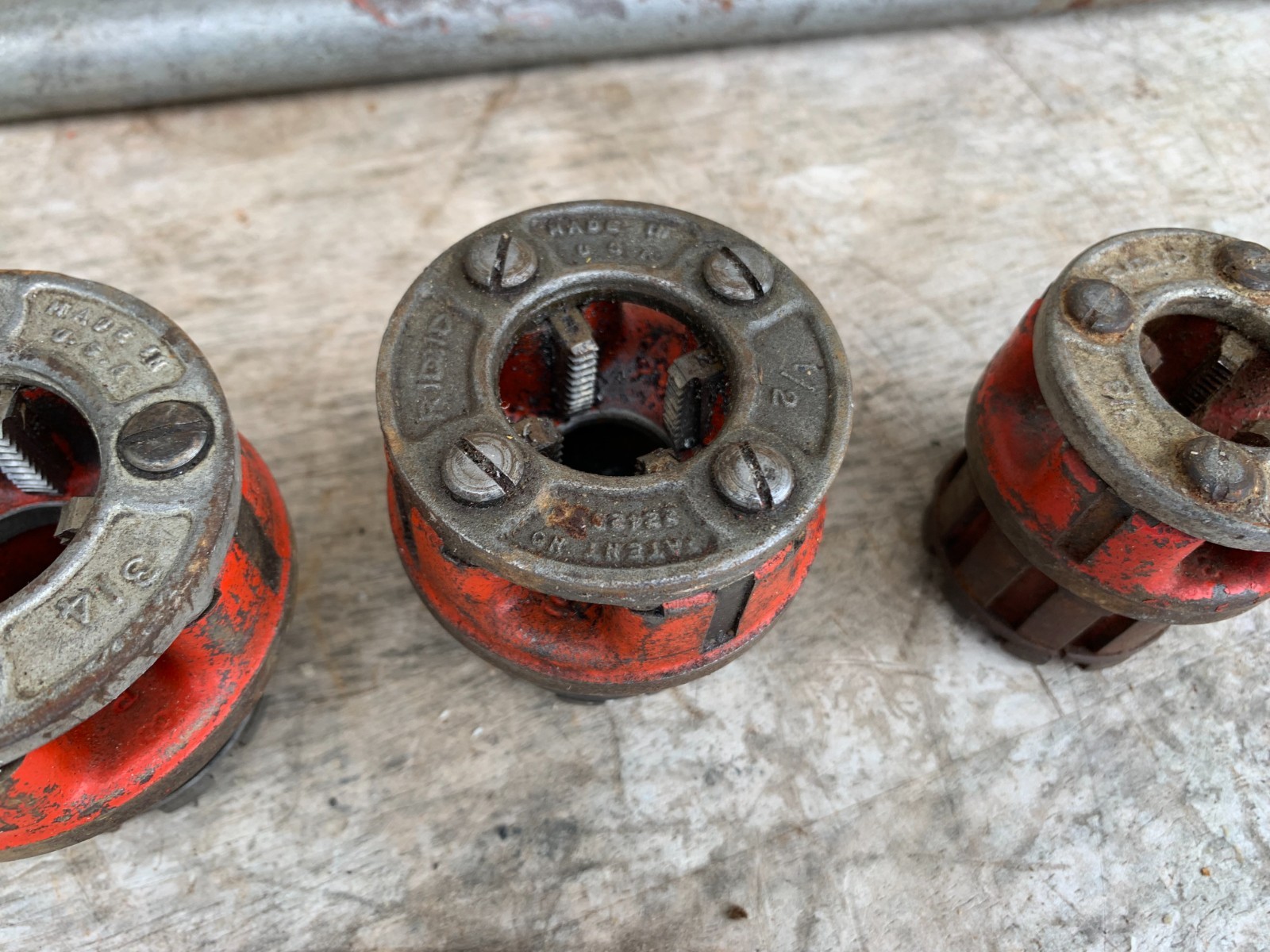 Ridgid 00-R 6 Pc VTG Pipe Threader Kit Ratchetting Die Head 3/8- 1" USA Made