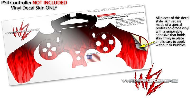 Skin for Playstation 4 Sony PS4 Controller Fire Red