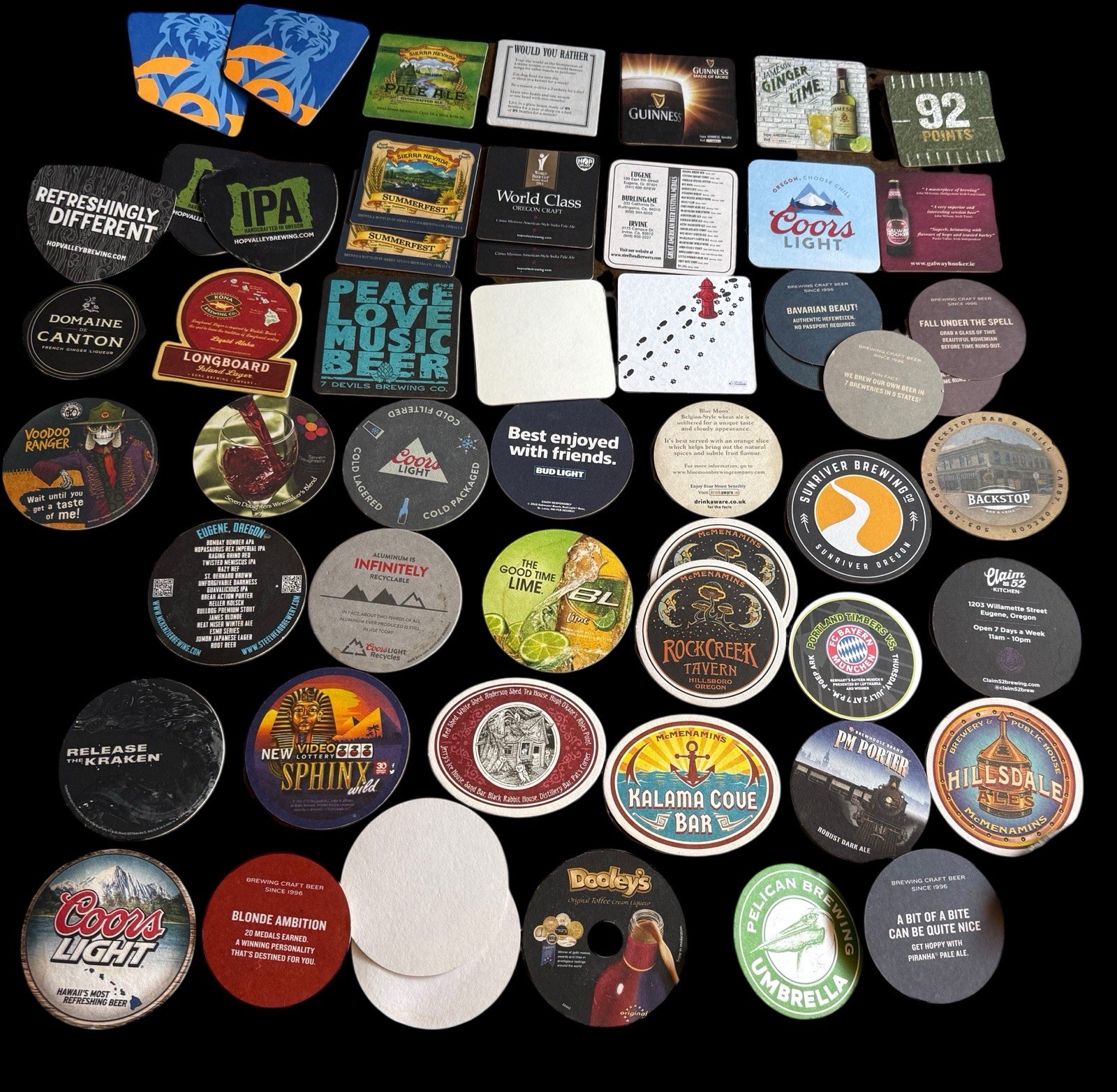 53 Vtg Collectable Brewery/Wine Bar Coasters Breweriana PNW etc.