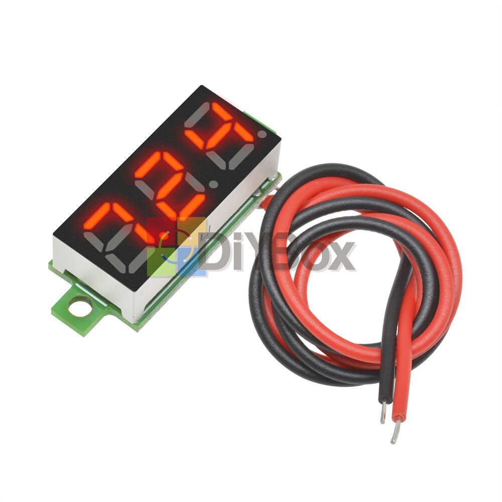 [10PCS] 0.28" Mini 2Wire Voltage Meter Red LED Panel 3-Digital Display Voltmeter