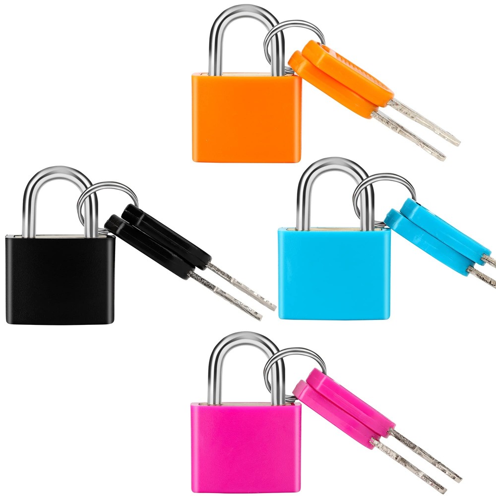 4 Pack Suitcase Locks with Keys Colorful Mini Padlocks for Backpacks Boxes