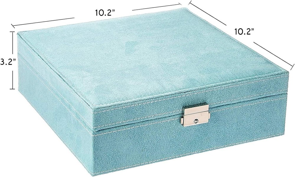KLOUD City Two-Layer Jewelry Box Organizer Display Storage case with Blue
