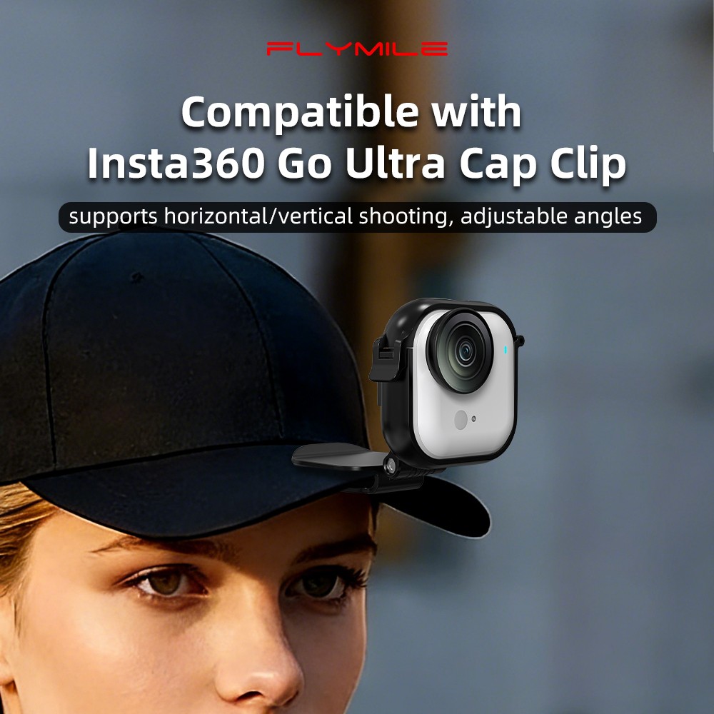 Cap Mount Clip Mount For Insta360 Go Ultra Camera Vertical Horizontal Adjustable