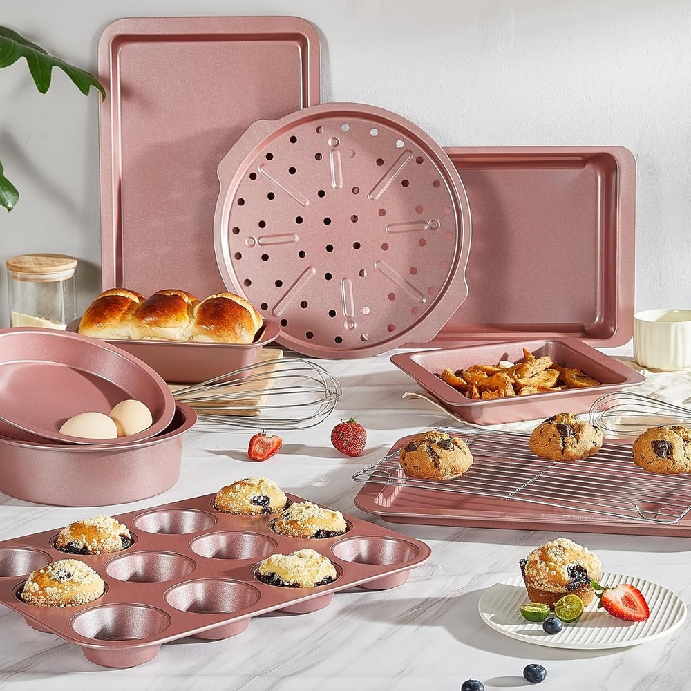 10-Piece Nonstick Bakeware Set with Wider Grips