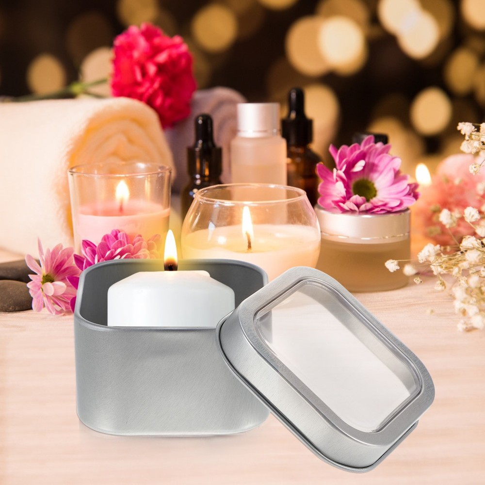 15 Pcs Candle Container Square Tin with Lid Containers for Making Candles