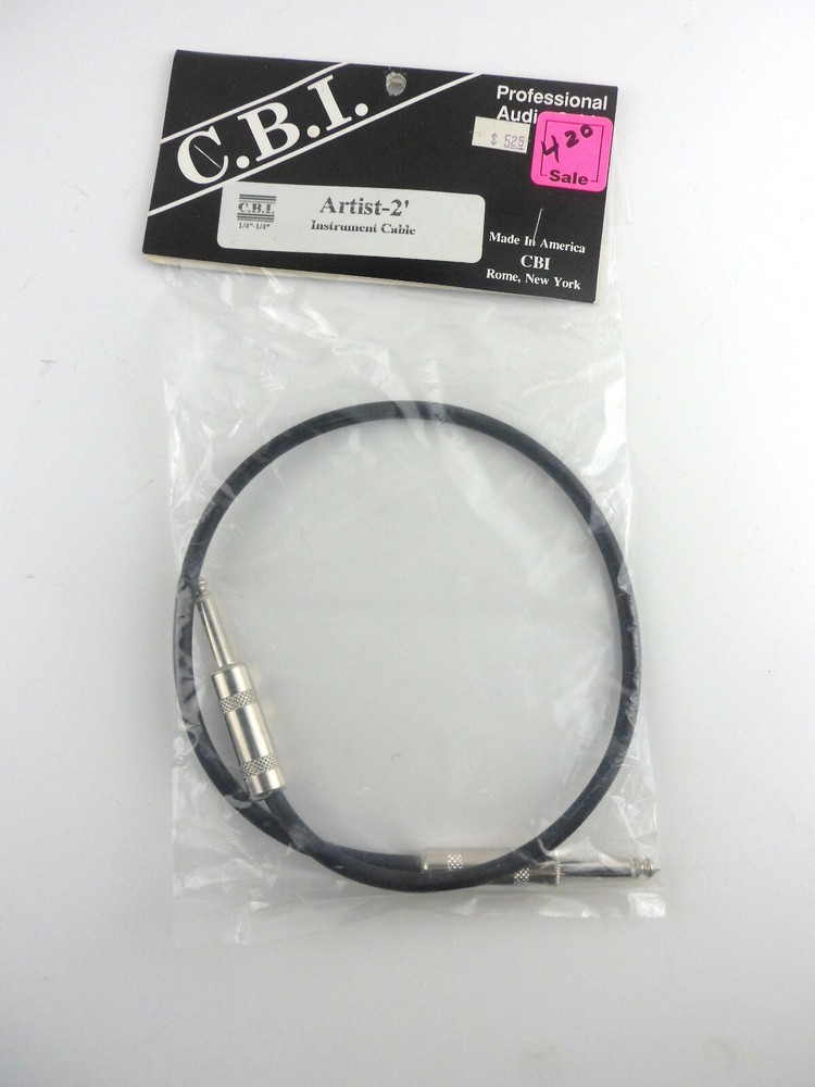 Vintage CBI ARTIST 2'  INSTRUMENT CABLE - Professional Audio Cable - NOS