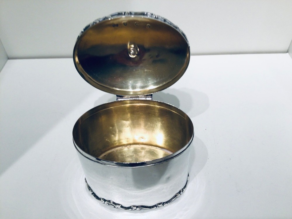 Quality Hamilton & Inches Solid Silver Tea Caddy Box, Edinburgh 1904