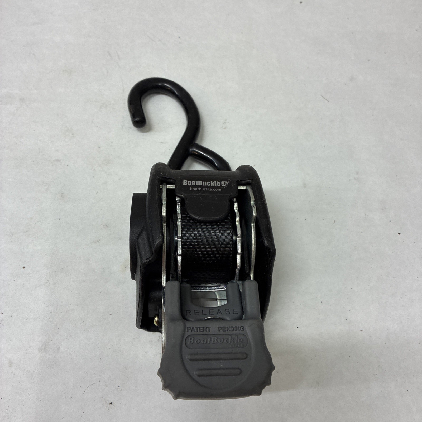 Boat Buckle Retractable Bow Tie-Down 2-Inch x 43-Inch, Black