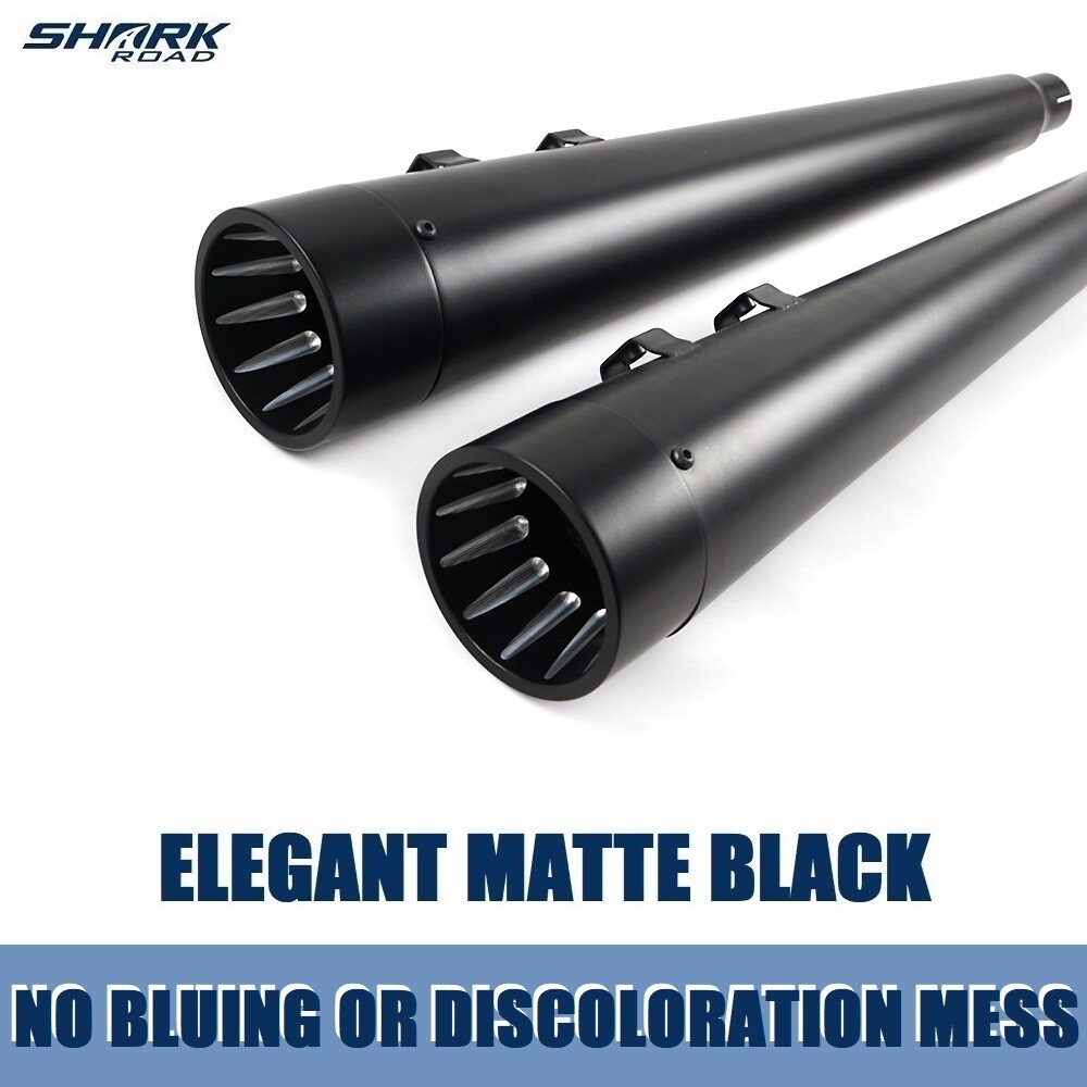 SHARKROAD 4.4" Slip On Mufflers for Harley Touring Exhaust 17-UP Deep Rich Tone