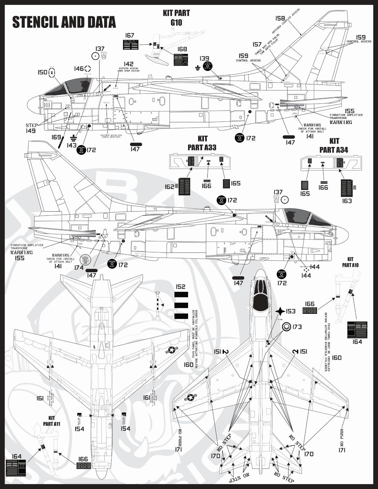 1/48 Furball A-7E "Lo-Viz SLUFs" Decals for the Hasegawa Kit
