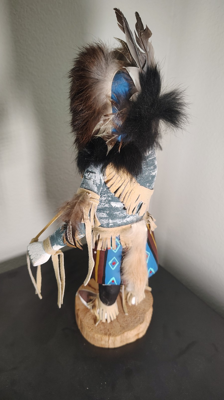 13" Signed Jean Yazzie Navajo Ya’i Corn Dancer Kachina Doll Hand Carved Wood