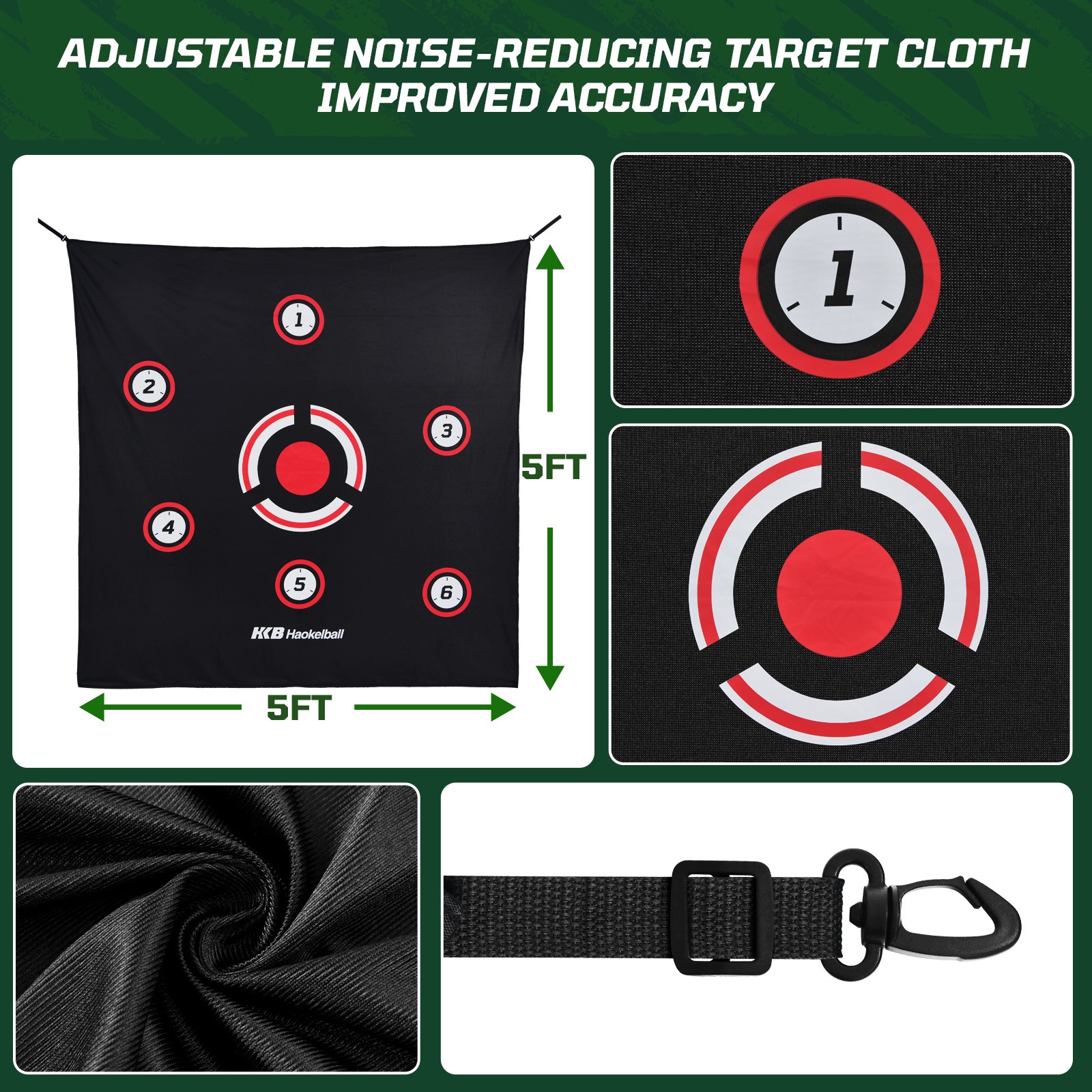 Golf Practice Cage 10x8x6ft Heavy Duty Net w/ Target Cloth Portable Carry Bag