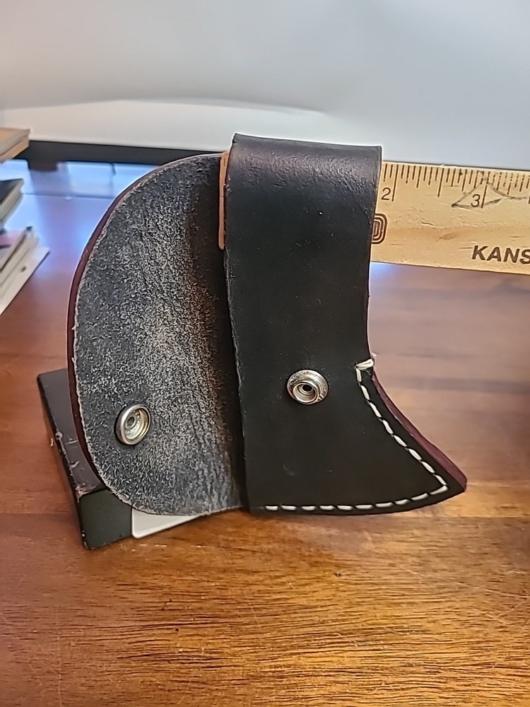 Black Leather Hatchet Sheath Blade Cover Durable Monogram DFM