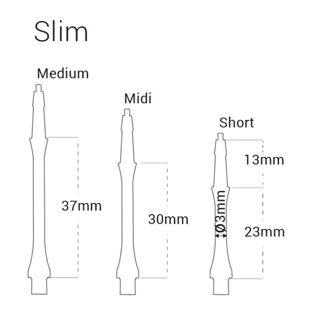 Harrows Clic Slim Medium 2ba Dart Shafts - Blue