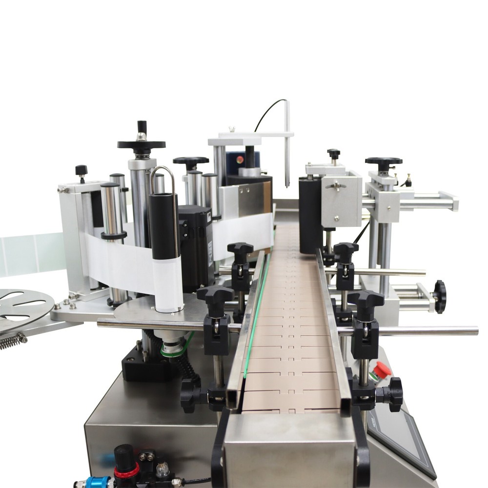 110V Desktop Automatic Round Bottle Labeling Machine for Transparent/Full Label