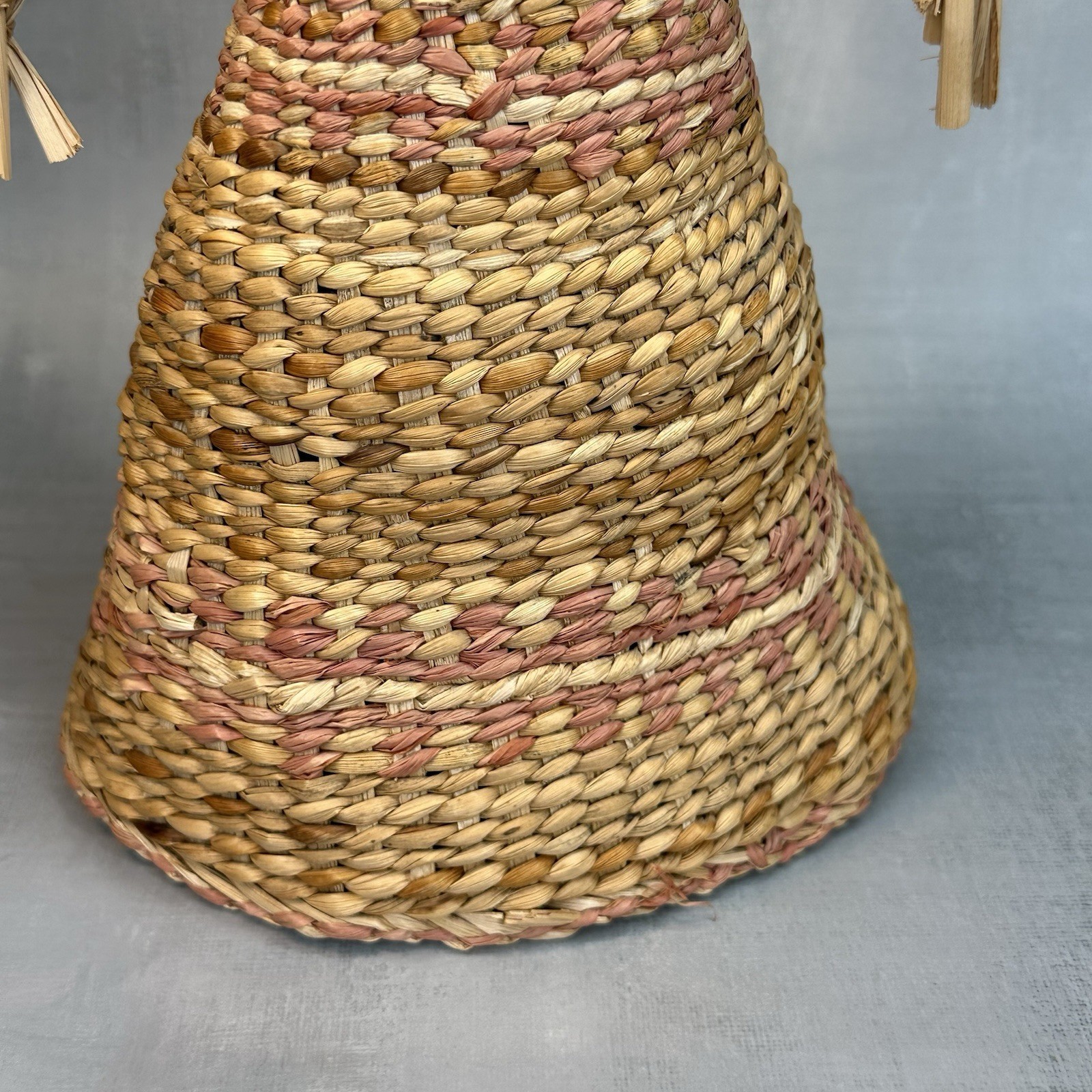 Vintage Native American Skokomish Basketry Basket Doll Woman Dress 13”