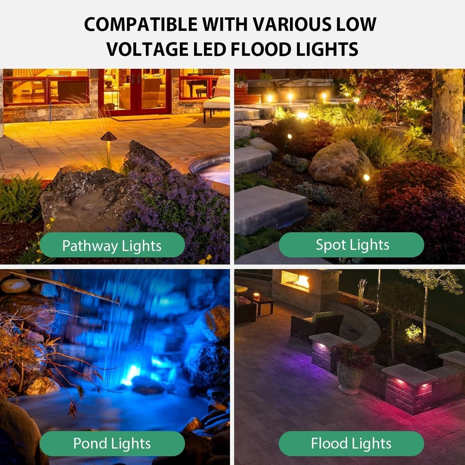 100W Weatherproof Low Voltage Landscape Transformer with Timer & Photocell