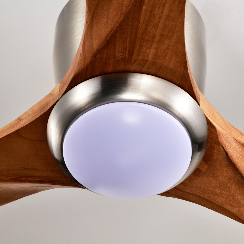 52” Flush Mount Ceiling Fan with Light & Remote, DC Motor, 6 Speeds