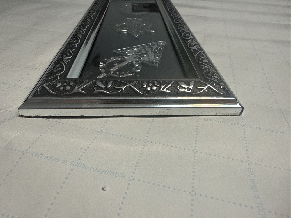 Middle Eastern Islamic Style Framed Metal Wall Decor Embossed Art Panel