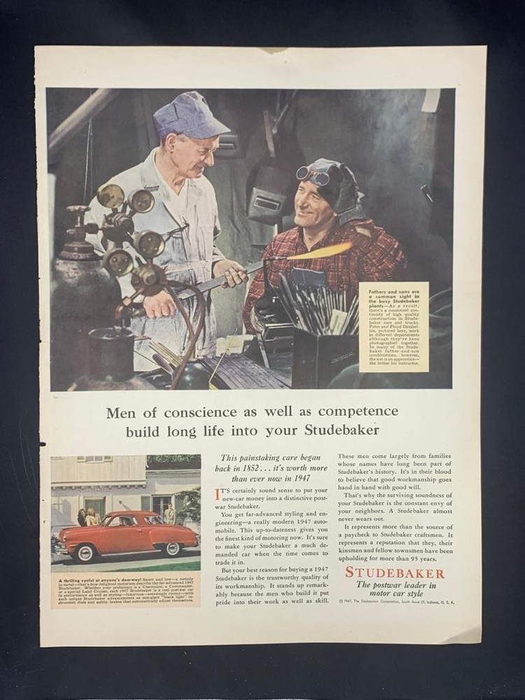 Magazine Ad* - 1947 - Studebaker - father & son