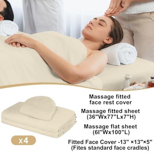 Premium Microfiber Massage Table Sheets Set - 3 Piece Cover, Fitted Sheet & Face
