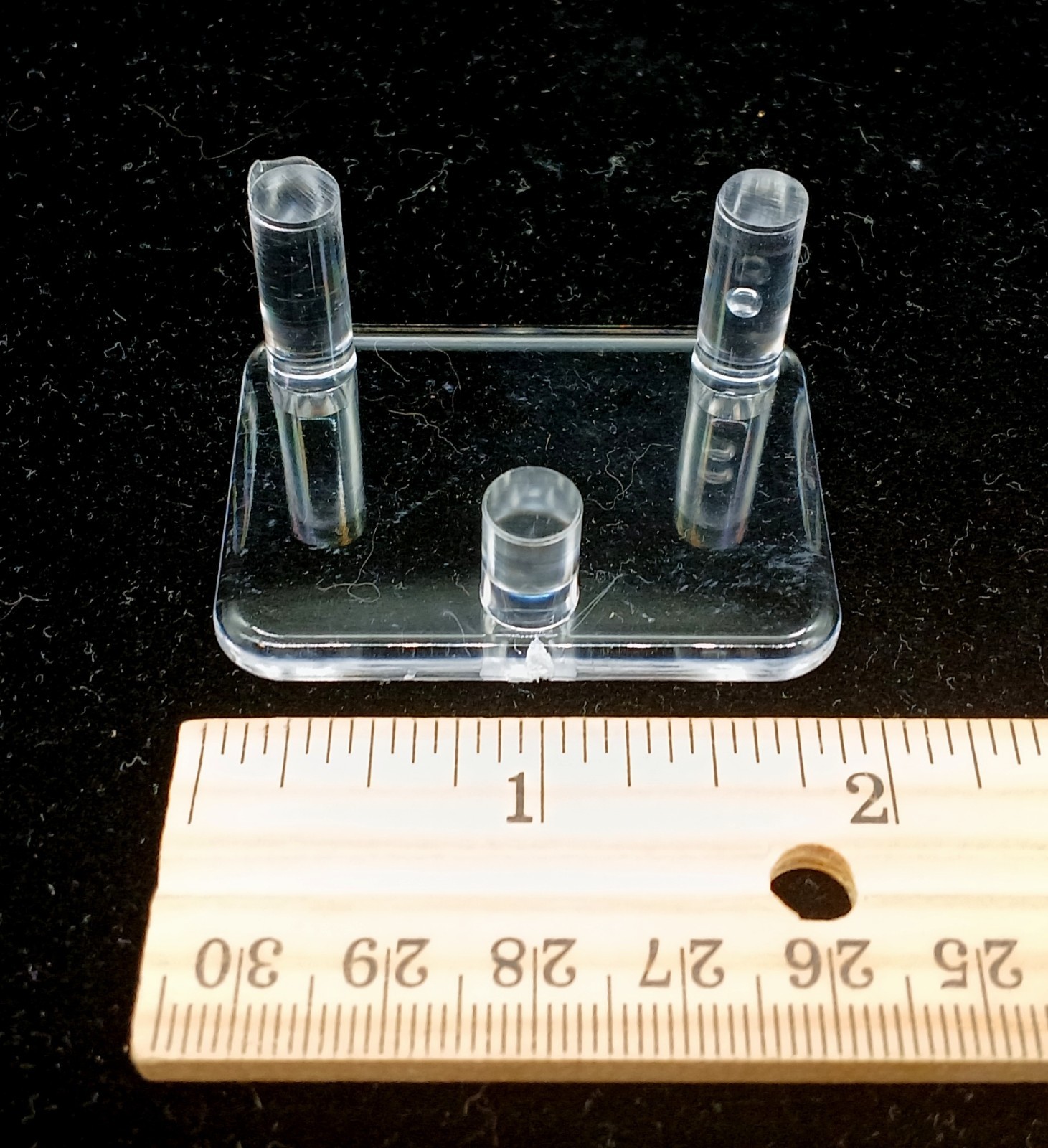 Clear Acrylic Plastic 3-Peg Rock Mineral Fossil Geode Display Stands