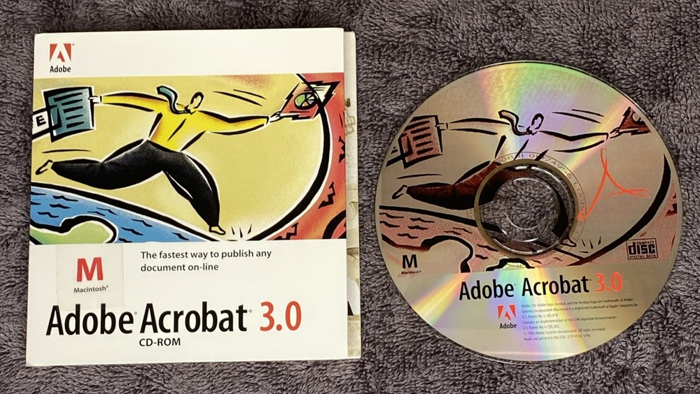 Adobe Acrobat 3.0 for Macintosh Full Version CD and Sleeve Vintage Software