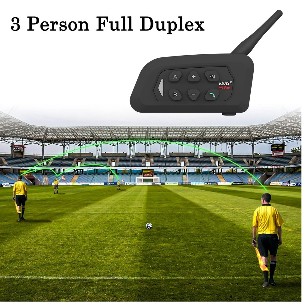 Referee Communication System, Referee Headset Intercom with Earphone for Socc...