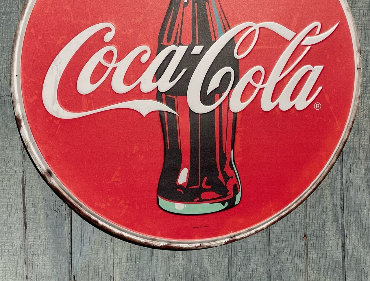 LARGE 36IN Classic Coke Glass Bottle Coca-Cola Antique Style METAL Hanging Sign