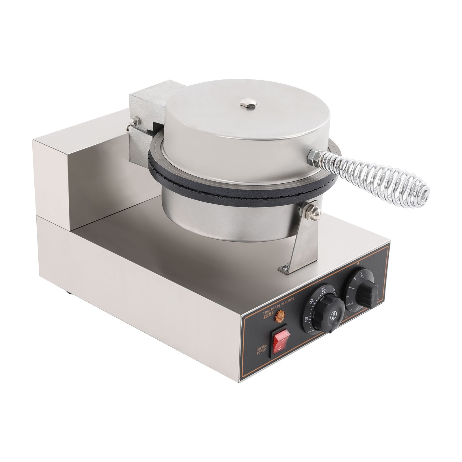 Commercial Electric Waffle Cone Maker 1200W Egg Roll Machine w/ Cone Mold