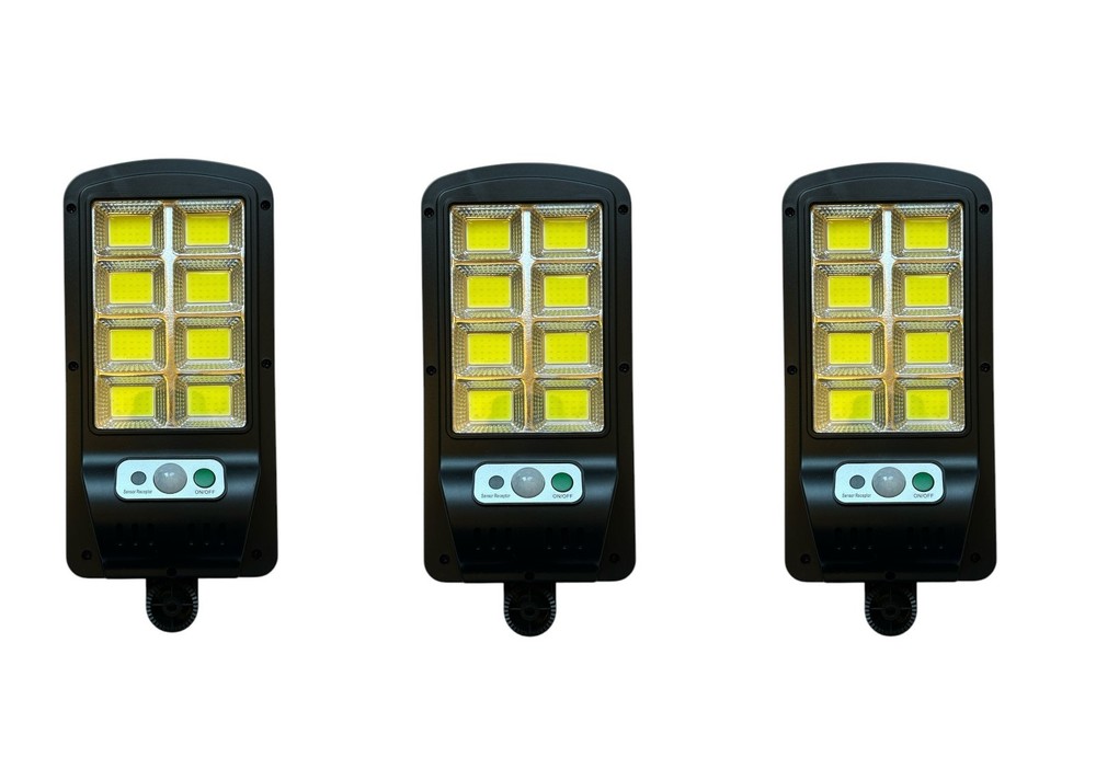 3 Piece 400W Solar LED Spotlight with Motion Sensor Remote Control IP66