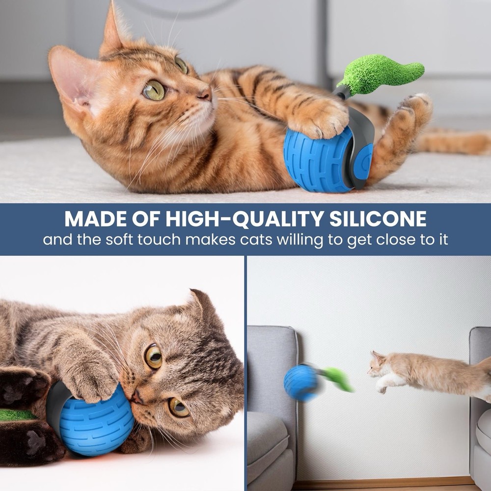 Speedy Tail 2.0 Automatic Interactive Cat Ball Toy – USB Rechargeable (2 pisces)