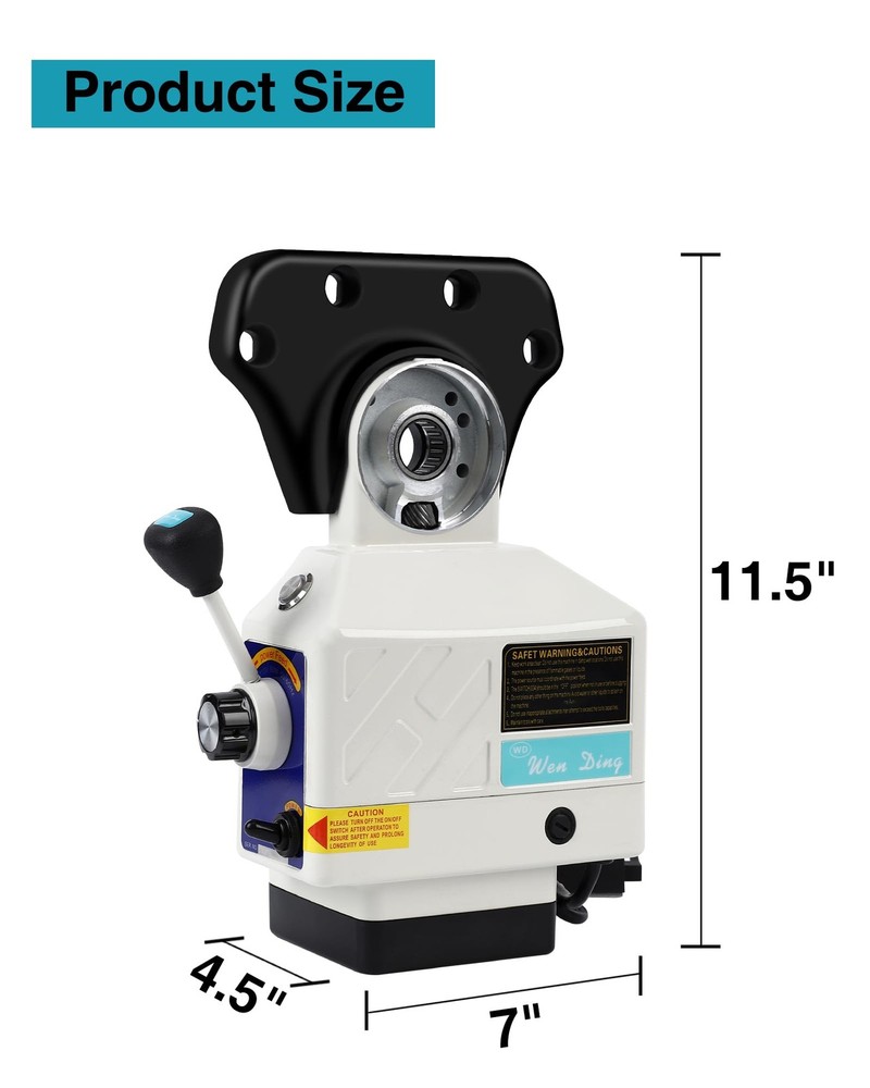 RIEDHOFF Z-Axis Power Milling Machine, [450 LB Torque ]Power Feed Table...