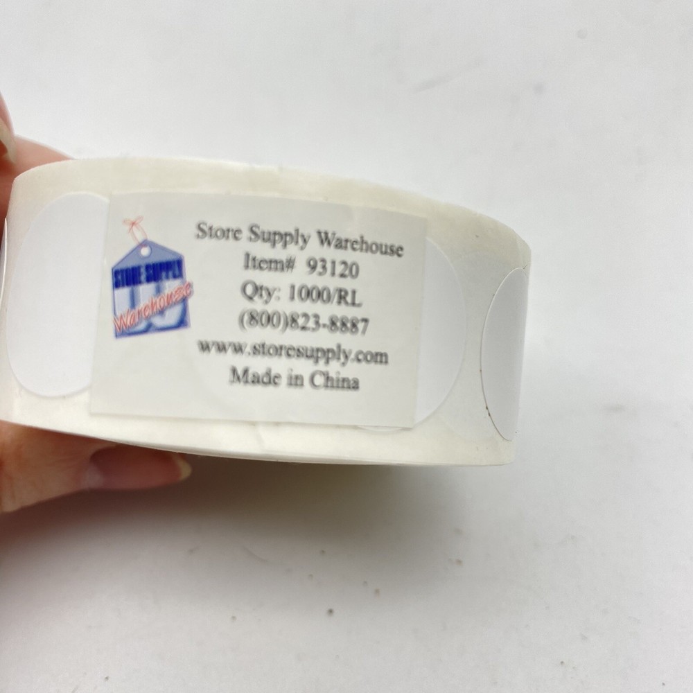 2000 White Color Coding Dot Stickers 3/4" Round Labels Self Adhesive 2 Rolls