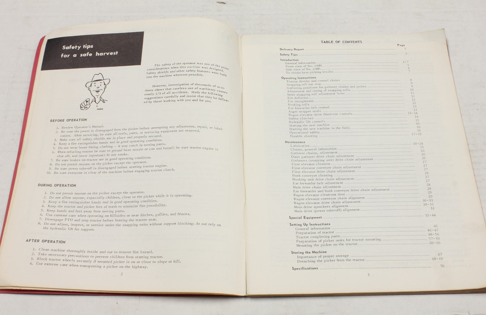 Operator's Manual for McCormick 2-MH Two-row mounted Corn Picker