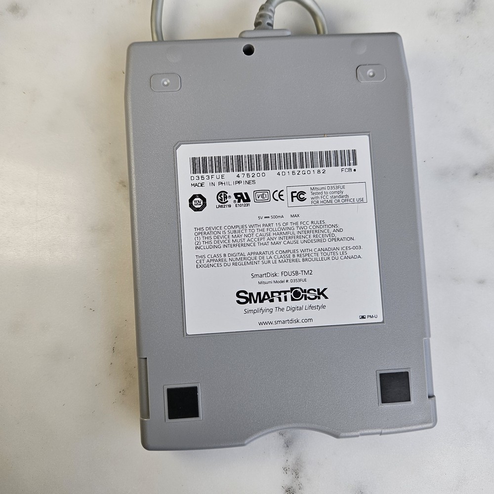 SmartDisk FDUSB-TM2 External USB 3.5" Floppy Drive Gray