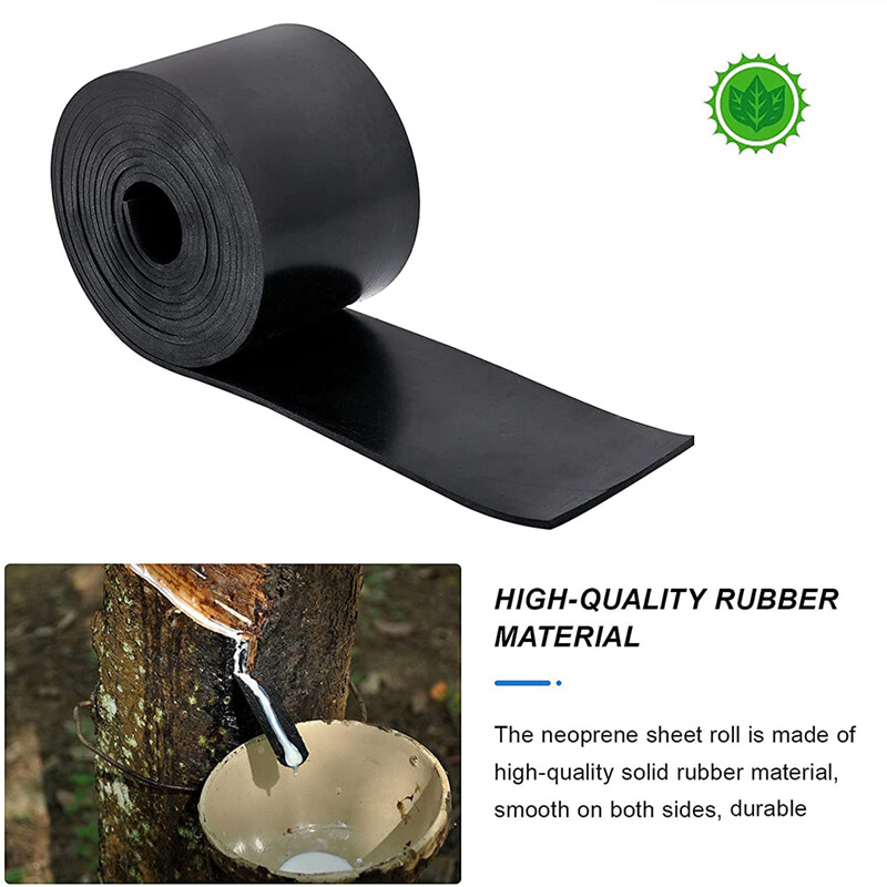 Solid Black Neoprene Rubber Gasket Sheet / Solid Black Smooth 1mm - 3mm Thick