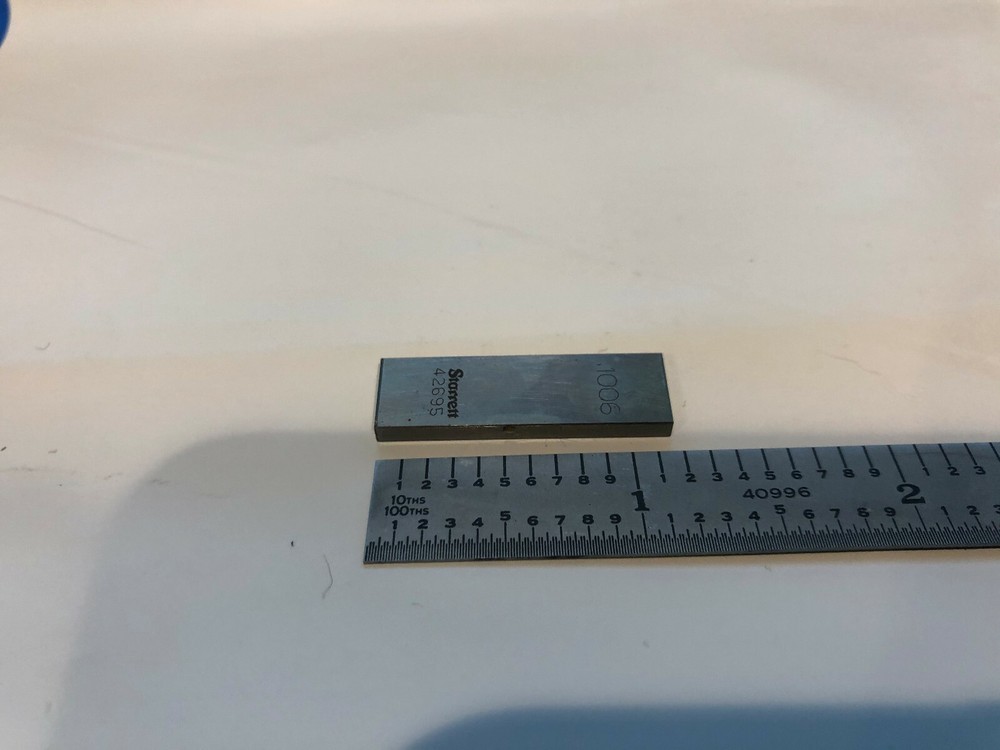 .1006" Starrett Rectangular Steel Gage Gauge Block.