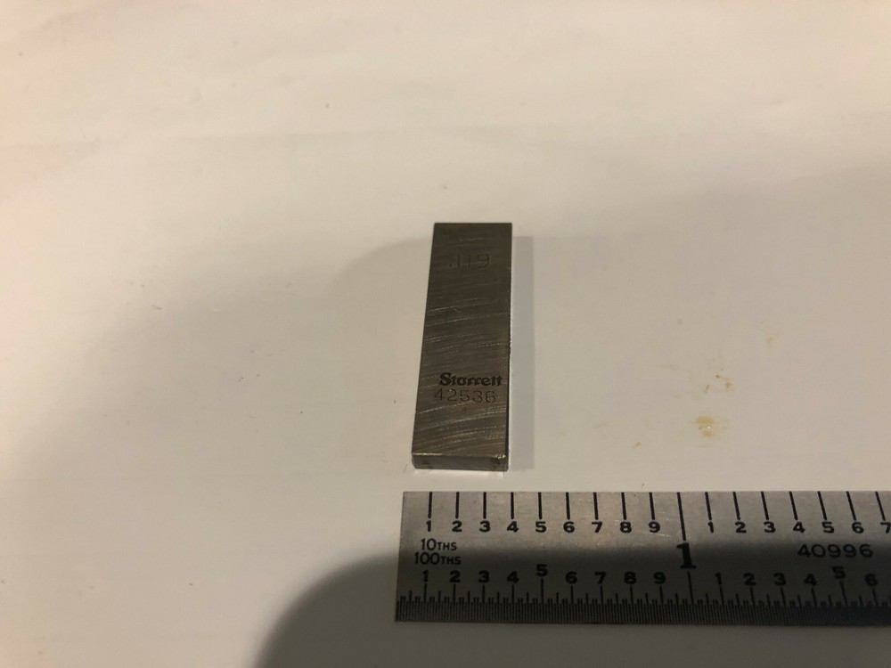 .119" Starrett Rectangular Steel Gage Gauge Block.