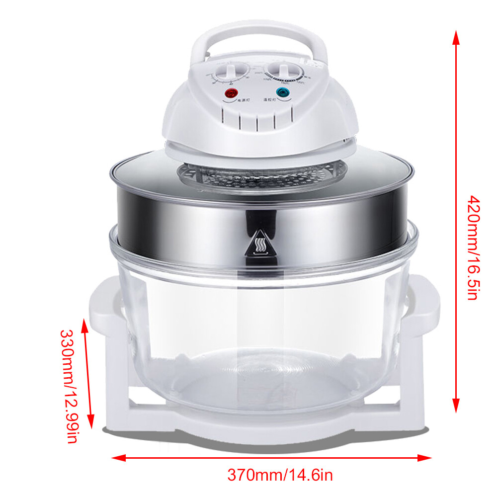 Airy Fryer, Glass Air Fryer, 360° Viewable Airy Fryer with Expansion Ring