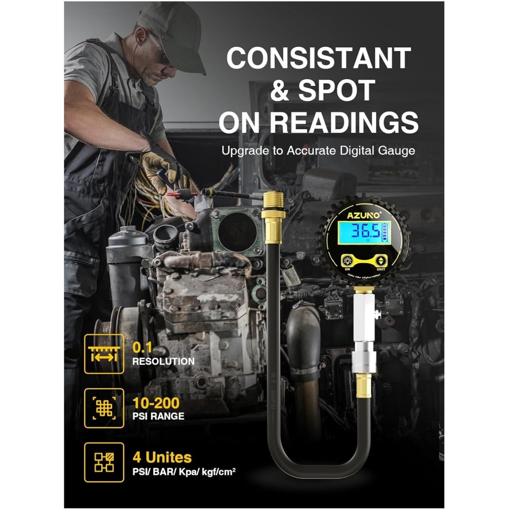 Digital Compression Gauge with Quick Coupler