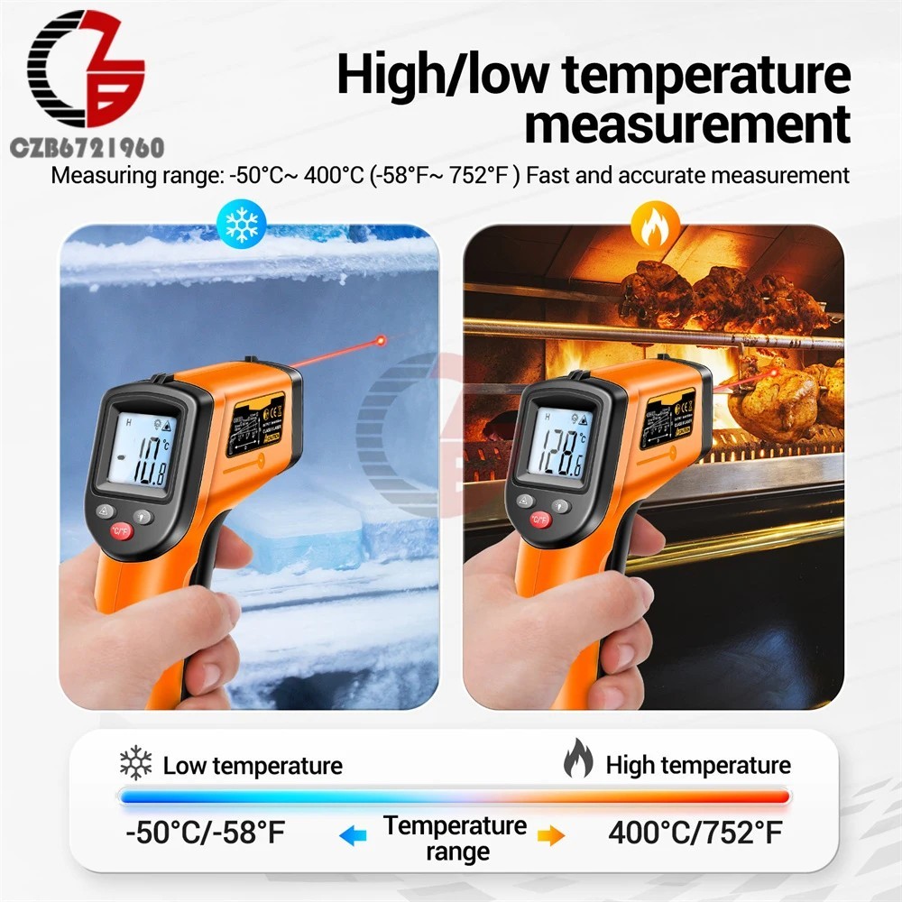LCD Digital Non-contact Laser IR Infrared Thermometer Temp Meter Temperature Gun