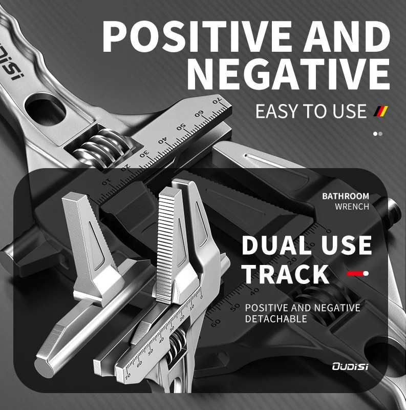 1pc Multifunction Adjustable Wrench Large Opening Bathroom Tool - NEW