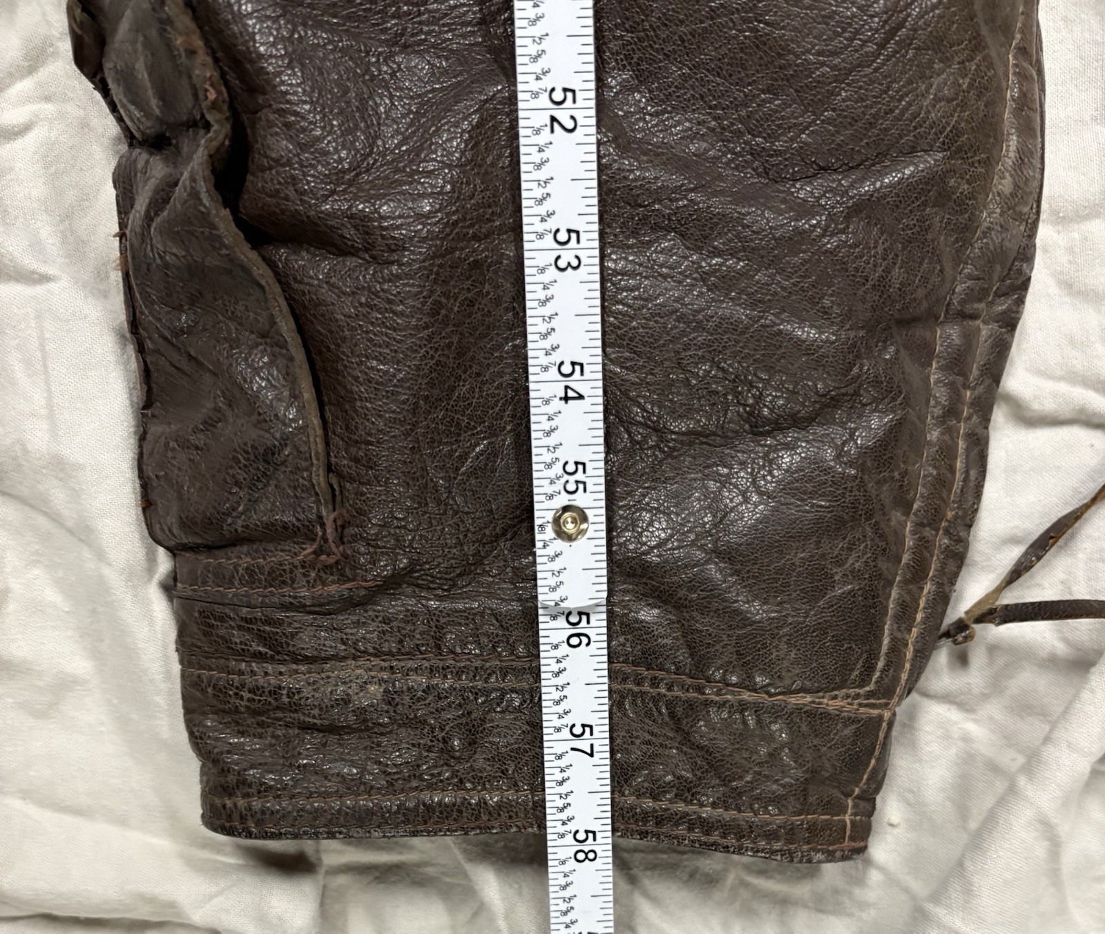 WWII US Navy Colvinex CFN-24 Leather Electrically Heated Flight Suit Size 40