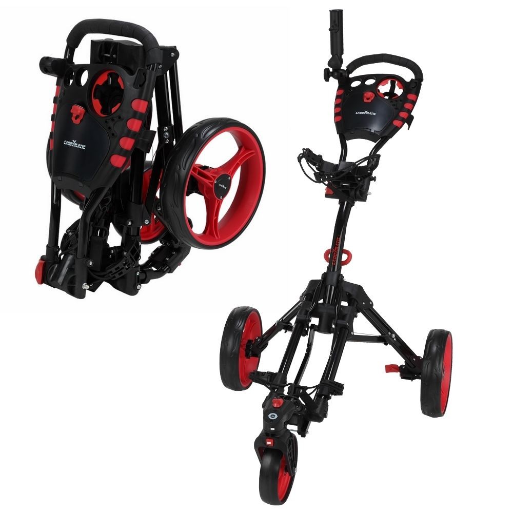 Caddymatic Golf 360 SwivelEase 3 Wheel Folding Golf Push Pull Cart