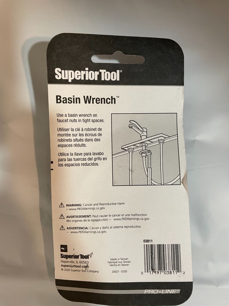 Superior Tool Basin Wrench 1 pc