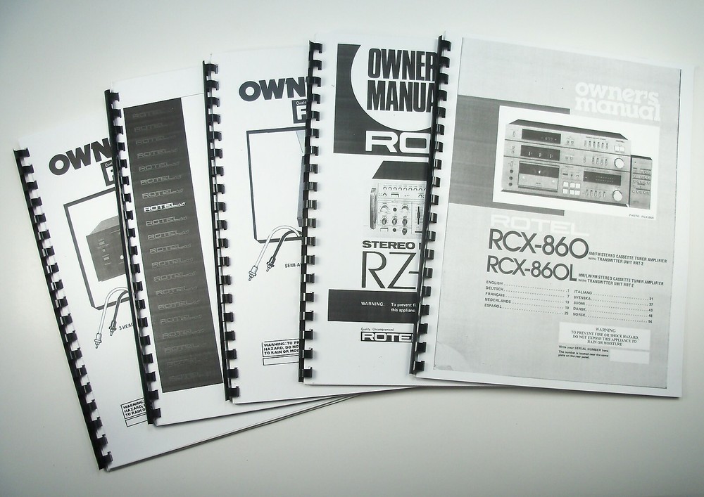 Rotel RD-300 Cassette Deck Owners Instruction Manual