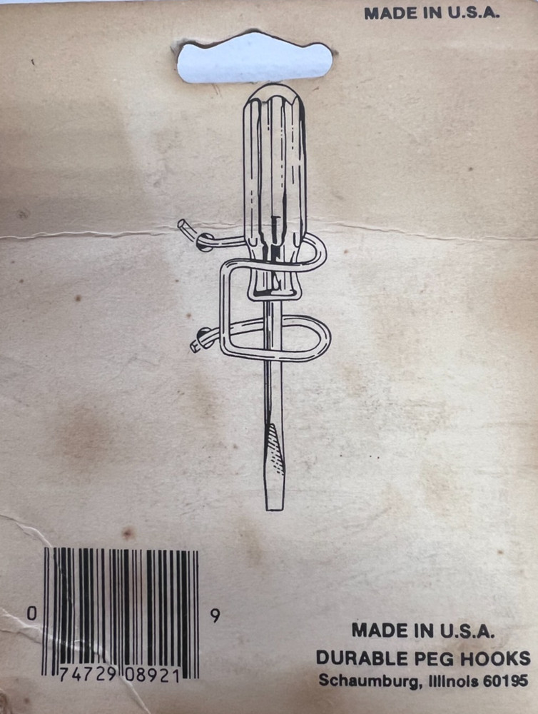 Durable Peg Hooks- 5 Pack- Peg Board- Small Tool Holders- OEM# 696-674