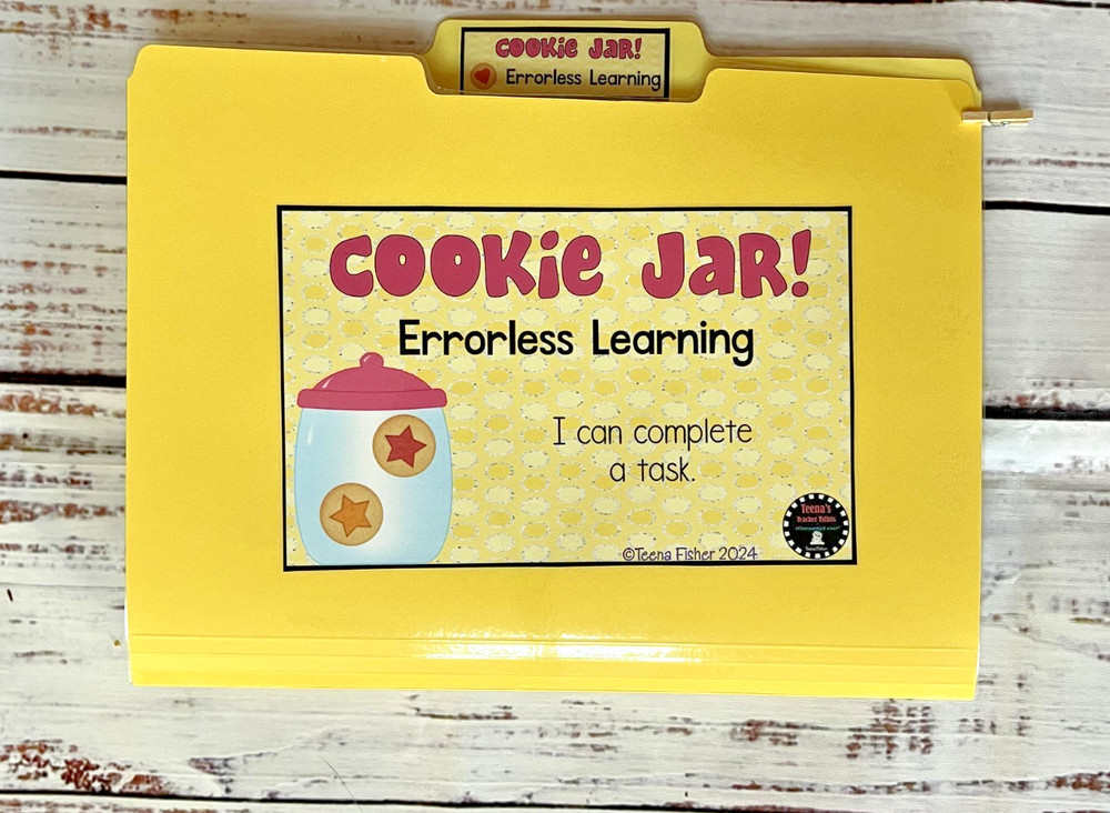 Errorless Learning File Folder Game Cookie Jar Special Education Autism Task Box